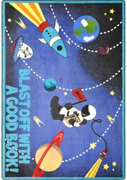 Joy Carpets Kid Essentials Blast Off With a Good Book Multi
